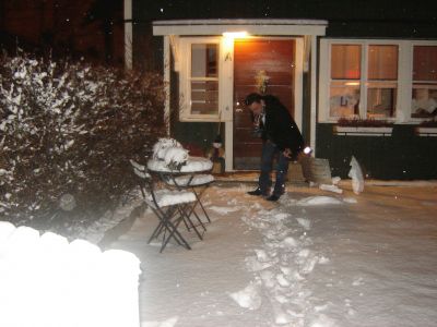 sBas aan het sneeuwruimen!