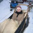 Hanneke, 6 maanden zwanger!, mocht in de slee plaatsnemen...