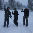 Sneeuwballen gevecht met Patrick, Judith en Myra..